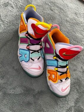 Nike Kids' Colorful Multi-Accent Sneakers - White/Pink/Blue/Orange